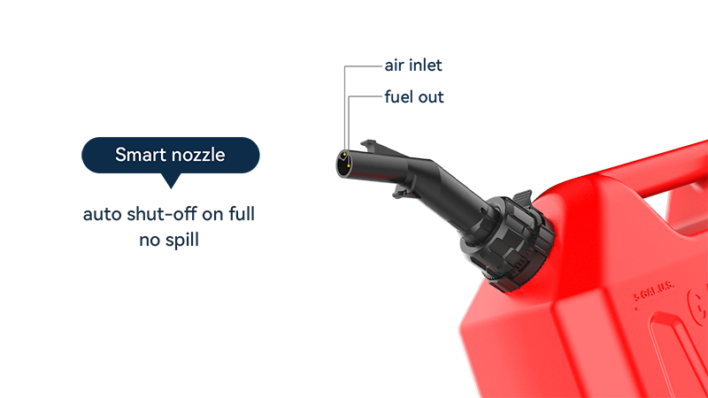 AKINFUEL 5L/10L/20L Red Gasoline Fuel Can with Auto Shut-Off Nozzle | AS/NZS 2906 Certified