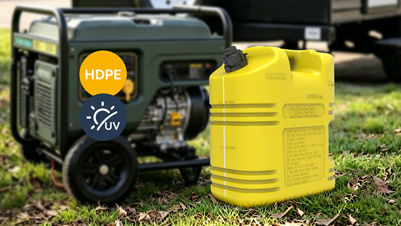 Akinfuel 02 All-star Yellow Diesel Can — U-Groove, Stackable & Child-Resistant | 5L/10L/20L