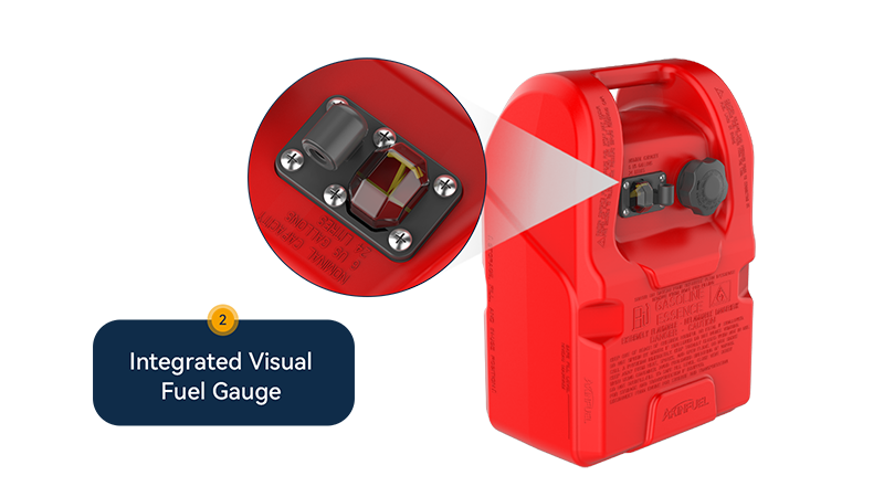 AKINFUEL 3G/6G Red Portable Fuel Tank with Level Gauge | Double-Layer HDPE